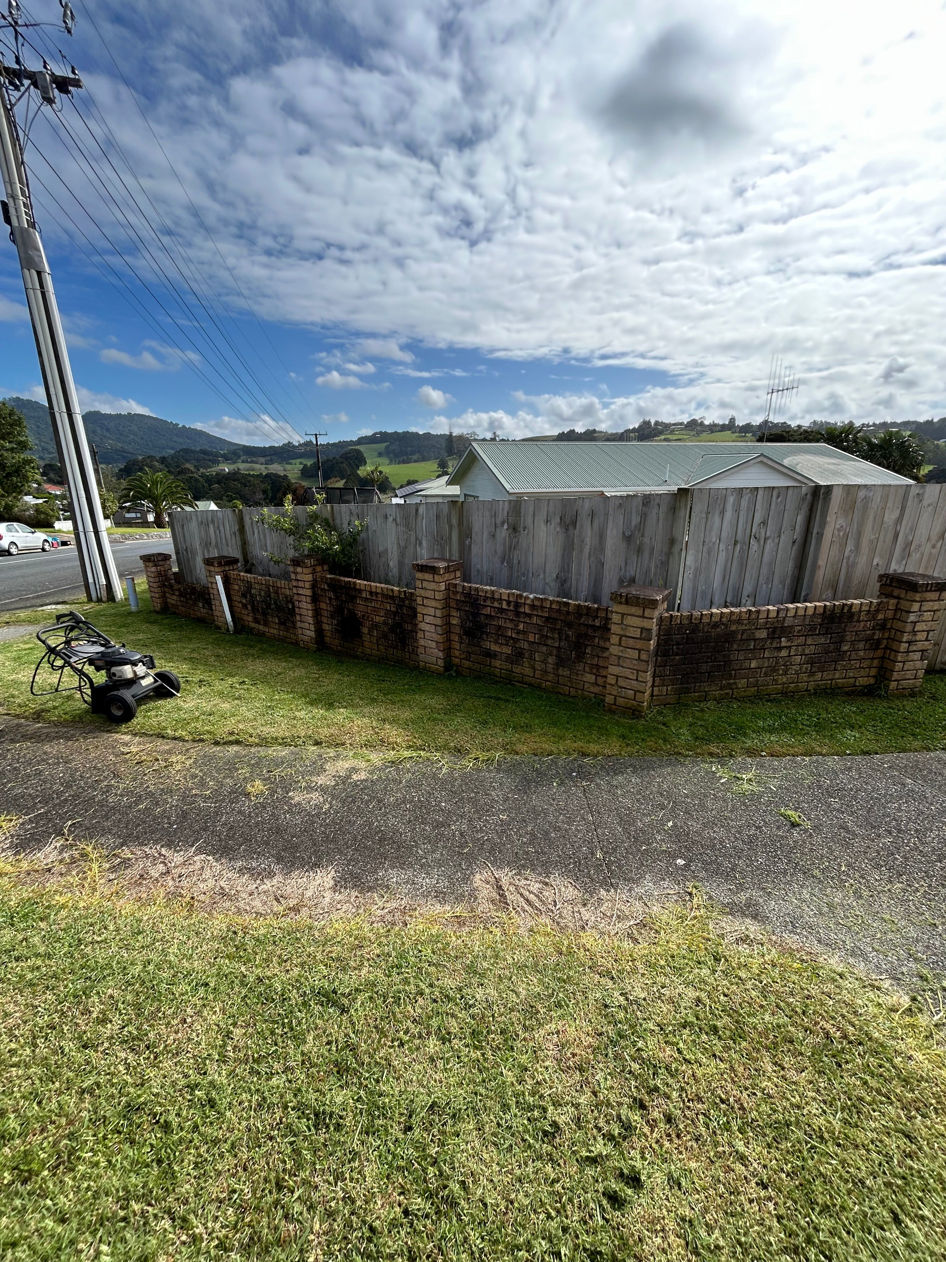 Brick Boundary Wall Wash - before cleaning